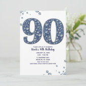 Invitation Denim & Diamonds Bling Sparkle 90e 90e Anniversair (Debout devant)