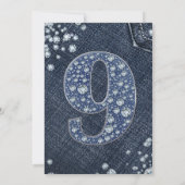 Invitation Denim & Diamonds Bling Sparkle 9e 9 Anniversaire (Dos)