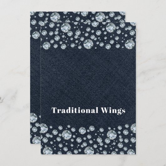 Invitation Denim & Diamonds Bling SparkTABLE ALIMENTATION TEN (Devant / Derrière)