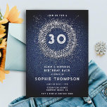 Invitation Denim Diamonds Bling Starburst 30e fête d'annivers<br><div class="desc">Une invitation simple, moderne, élégante et chic à la fête d'anniversaire avec un thème denim et diamants, avec un arrière - plan denim, le numéro 30 à l'intérieur d'un starburst de diamants (simulé, pas de vrais diamants) et de typographie en blanc. Un design chic "denim et diamants" pour une femme...</div>