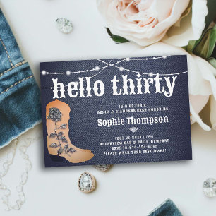 Invitation Denim Diamonds Boots Rose 30e anniversaire