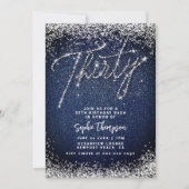 Invitation Denim Diamonds Calligraphie 30e fête d'anniversair (Devant)