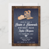 Invitation Denim Diamonds Casquette de bottes de fille de cou (Devant)