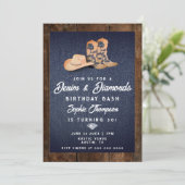 Invitation Denim Diamonds Casquette de bottes de fille de cou (Debout devant)