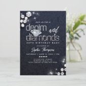 Invitation Denim Diamonds Classy Bling 30e Anniversaire (Debout devant)
