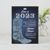 Invitation Denim Diamonds Cowgirl Boot Photo Party (Debout devant)