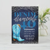Invitation Denim Diamonds Cowgirl Boot rustique 40e anniversa (Debout devant)