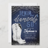 Invitation Denim Diamonds Cowgirl Boots pays 50e anniversaire (Devant)