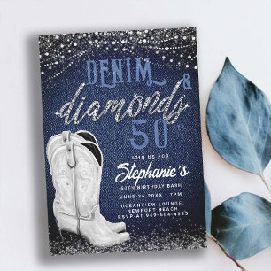 Invitation Denim Diamonds Cowgirl Boots pays 50e anniversaire