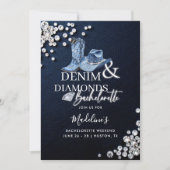 Invitation Denim Diamonds Cowgirl Chic Bachelorette Itinérair (Devant)