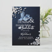 Invitation Denim Diamonds Cowgirl Chic Bachelorette Itinérair (Debout devant)