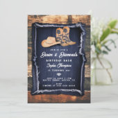 Invitation Denim Diamonds Cowgirl Chic Rustic Anniversaire Pa (Debout devant)