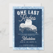 Invitation Denim Diamonds Dernier Rodeo Cowgirl Bachelorette (Devant)