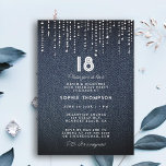 Invitation Denim Diamonds Drippings 18th Birthday Party<br><div class="desc">Un modèle simple,  moderne,  élégant et chic 18ème anniversaire d'invitation avec un arrière - plan denim,  diamants / strass gouttes (simulé,  pas vrais diamants) et la typographie moderne en blanc. Un design chic "denim et diamants" pour une jeune femme à son dix-huitième anniversaire !</div>