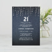Invitation Denim Diamonds Drippings 21st Birthday Party (Debout devant)