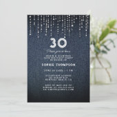 Invitation Denim Diamonds Drippings 30th Birthday Party (Debout devant)