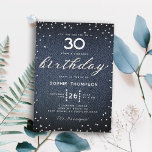 Invitation Denim Diamonds Elegant Bling 30e Anniversaire<br><div class="desc">Un modèle simple, moderne, élégant et chic d'invitation à la fête d'anniversaire avec un arrière - plan denim, le mot BIRTHDAY couvert de diamants blancs (simulé, pas de vrais diamants) et dans le script de calligraphie moderne, et la typographie en blanc. Un élégant "denim and diamants" 30ème anniversaire pour les...</div>
