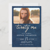 Invitation Denim Diamonds Élégant Moderne 21ème Anniversaire  (Devant)