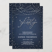 Invitation Denim Diamonds Elegant Parties scintillant Glam 50 (Devant / Derrière)