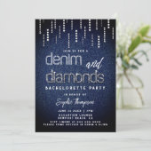 Invitation Denim Diamonds Glam Drift Classy Chic Bachelorette (Debout devant)