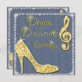 Invitation Denim & Diamonds Gold 25e anniversaire (Devant / Derrière)
