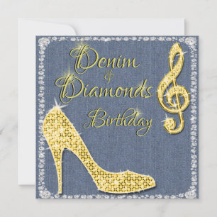 Invitation Denim & Diamonds Gold 25e anniversaire