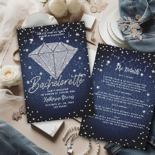 Invitation Dénim Diamonds Itinéraire Bling Bachelorette