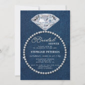 Invitation Denim Diamonds Mariage anneau Fête des mariées élé (Devant)