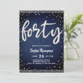 Invitation Denim Diamonds Modern Glam Classy 40e anniversaire (Debout devant)