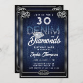 Invitation Denim Diamonds Nouveau Frame 30e Anniversaire (Devant / Derrière)
