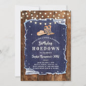 Invitation Denim Diamonds Ouest Rustic Hodown Anniversaire (Devant)