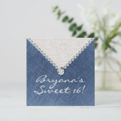 Invitation Denim Diamonds Parties scintillant argent doux 16 (Debout devant)