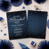 Invitation Denim Diamonds Parties scintillant Bleu Élégant Ba