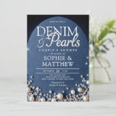 Invitation Denim Diamonds Pearls Arch Coed Blue Couple Douche (Debout devant)
