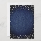 Invitation Denim Diamonds Pearls Blue Arch Chic Couple Douche (Dos)