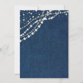 Invitation Denim Diamonds Pearls Champagne ElegantSweet 16 (Dos)