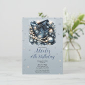 Invitation Denim Diamonds & Perles Jeans Anniversaire (Debout devant)