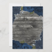 Invitation Denim Diamonds Rose Dentelle en crème de bois rust (Dos)