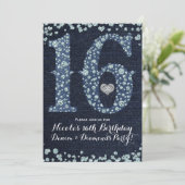 Invitation Denim & Diamonds Sweet 16 16e fête d'anniversaire (Debout devant)