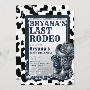 Invitation Denim & Diamonds Western Glam Cowgirl Rodéo Dernie