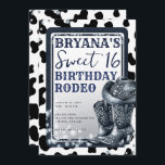 Invitation Denim & Diamonds Western Glam Cowgirl Sweet 16<br><div class="desc">Customisez comme vous voulez.</div>