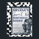 Invitation Denim & Diamonds Western Glam Cowgirl Sweet 16<br><div class="desc">Customisez comme vous voulez.</div>