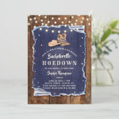 Invitation Denim Diamonds Western Rustic Hodown Bachelorette (Debout devant)