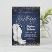 Invitation Denim Diamonds White Cowgirl Boots 50e anniversair (Debout devant)
