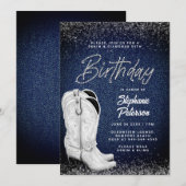 Invitation Denim Diamonds White Cowgirl Boots 50e anniversair (Devant / Derrière)