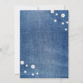 Invitation Denim Élégant et Perles (Dos)
