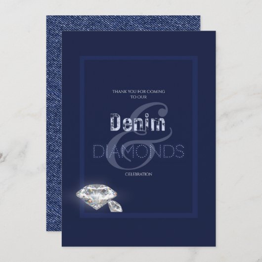 Invitation Denim et diamants (Devant / Derrière)