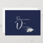 Invitation Denim et diamants (Devant / Derrière)