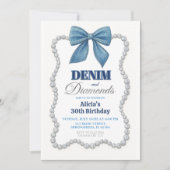 Invitation Denim et Diamonds Adulte Anniversaire (Devant)