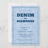 Invitation Denim et Diamonds Blue Jeans 25e fête d'anniversai (Devant)